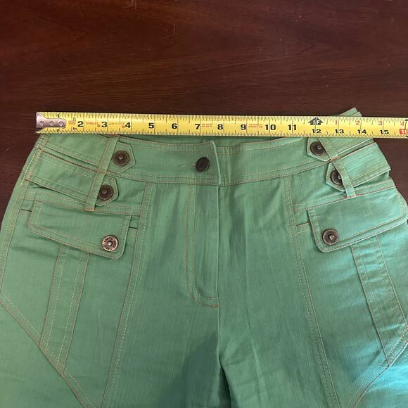 Ekuro She Say Jeans retro flare pants green hippie Size Medium - Picture 9 of 12